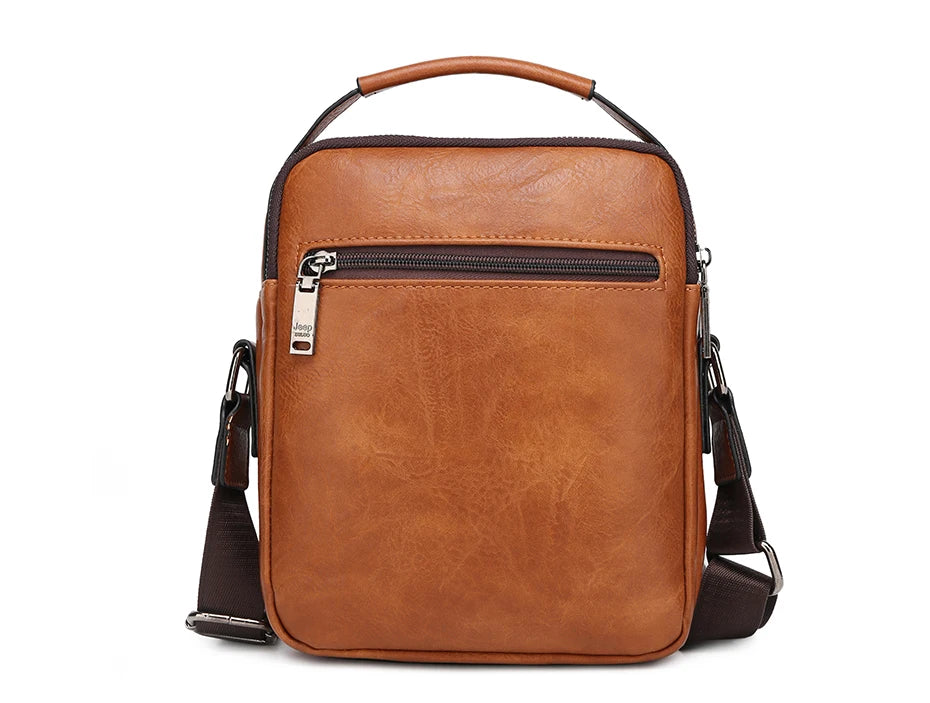 Bolsa Masculina Jeep Buluo Crossbody Elegante — Couro, Grande Capacidade e Estilo Executivo