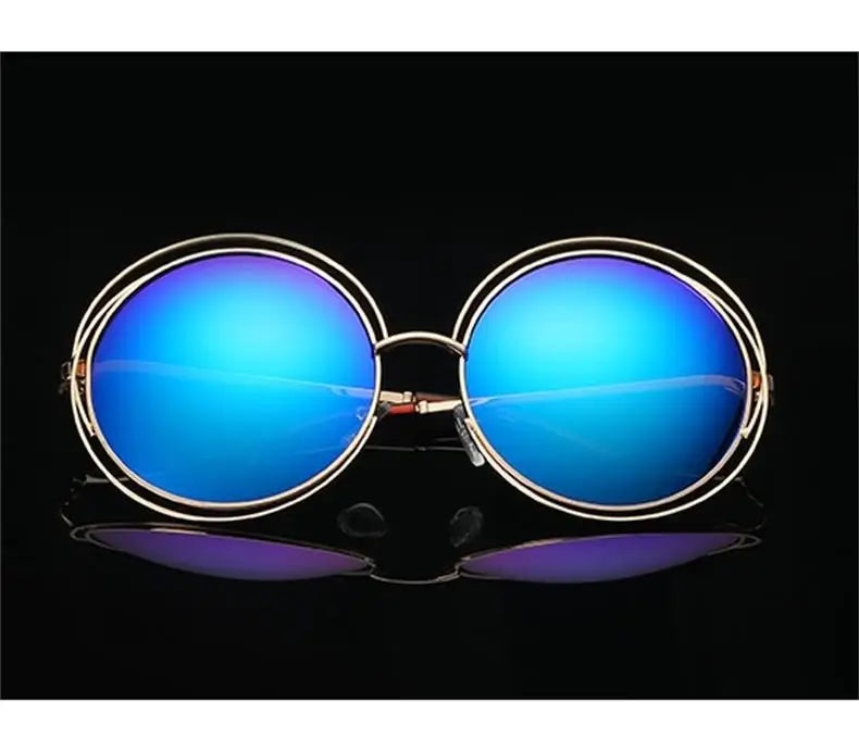 Óculos de Sol Redondo Feminino Retro — Luxuoso, Oversized e com Proteção UV400