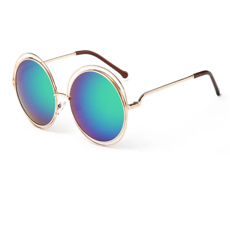 Óculos de Sol Redondo Feminino Retro — Luxuoso, Oversized e com Proteção UV400
