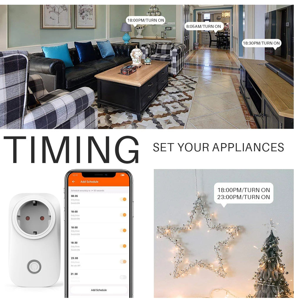Tomada Inteligente Wi-Fi com Medidor de Energia — 10A/16A, App Tuya/Smart Life, Compativel Alexa e Google