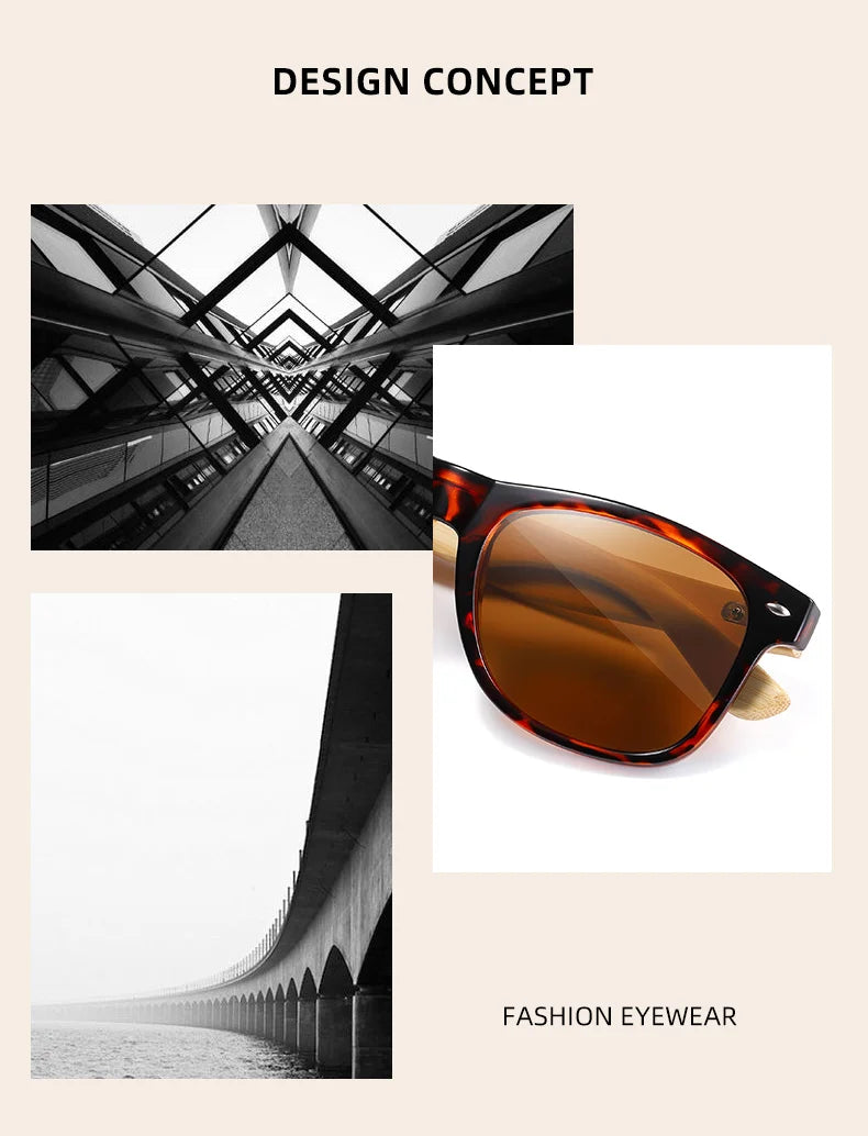 Óculos de sol de bambu polarizado BARCUR Homens Óculos de sol de madeira Mulheres Marca Original Madeira UV400 Oculos De Sol