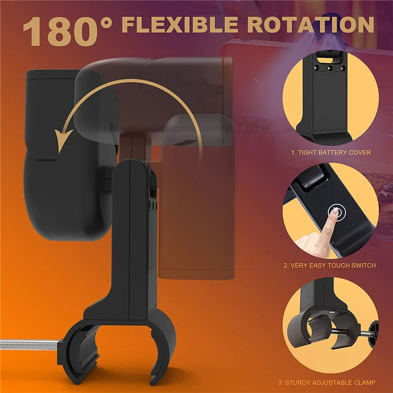 Luz LED Portátil para Churrasqueira — 10 LEDs, Ajustável 180°, Resistente ao Calor para Churrasco e Camping