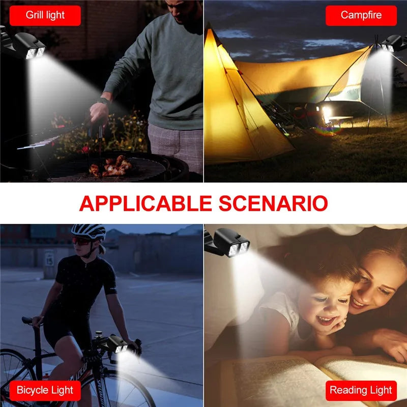 Luz LED Portátil para Churrasqueira — 10 LEDs, Ajustável 180°, Resistente ao Calor para Churrasco e Camping