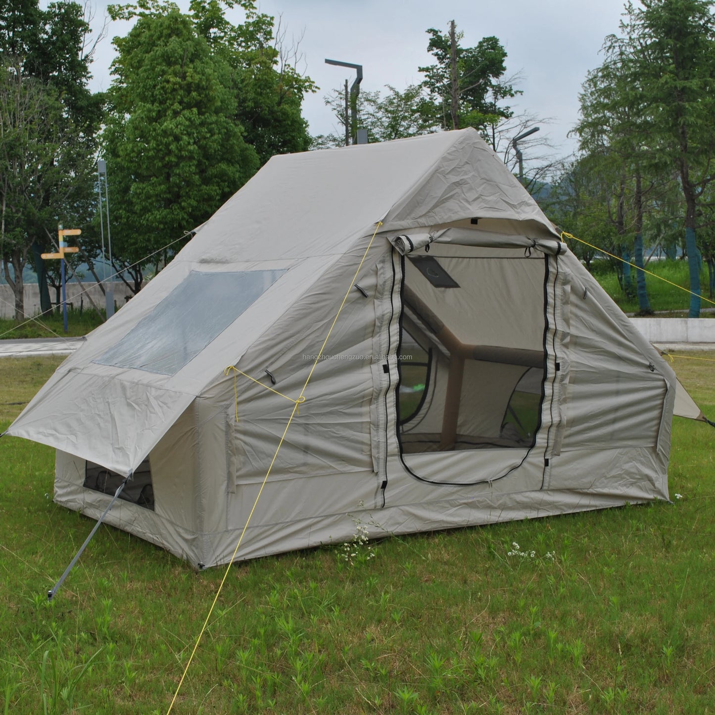 Barraca Inflável para Camping, Barraca Inflável Glamping com Bomba Manual para Todas as Estações, Ideal para Família, Amigos, Acampamento, Encontros ao Ar Livre