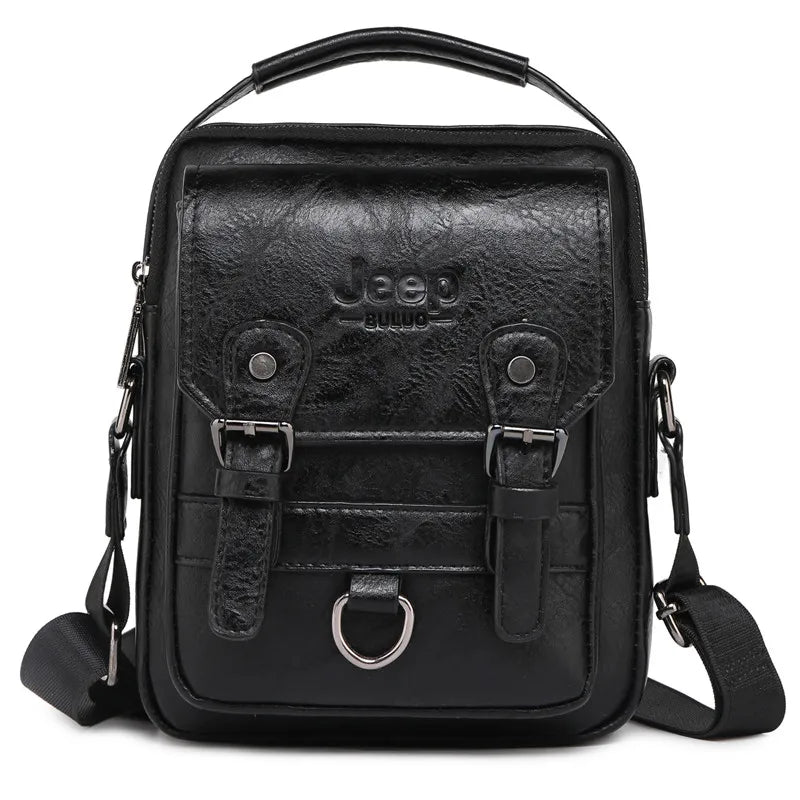 Bolsa Masculina Jeep Buluo Crossbody Elegante — Couro, Grande Capacidade e Estilo Executivo