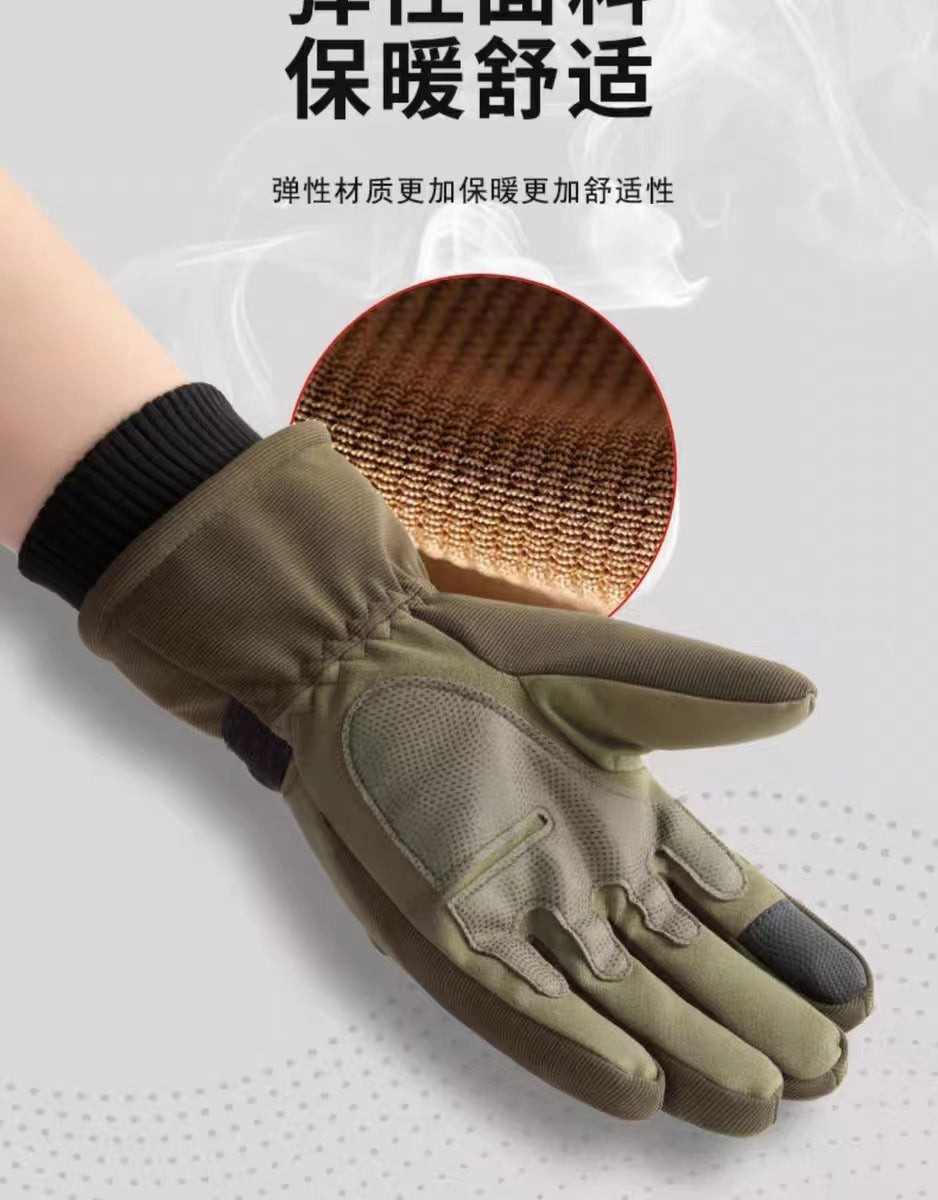 Luva Tática Térmica Impermeável para Motociclista — Forro Polar, Dedo Inteiro e Proteção Corta-vento
