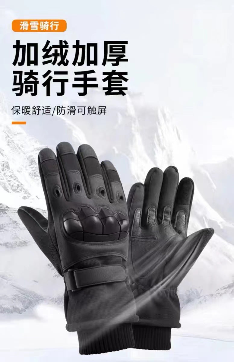 Luva Tática Térmica Impermeável para Motociclista — Forro Polar, Dedo Inteiro e Proteção Corta-vento