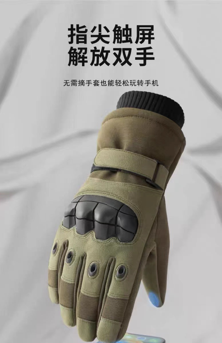 Luva Tática Térmica Impermeável para Motociclista — Forro Polar, Dedo Inteiro e Proteção Corta-vento