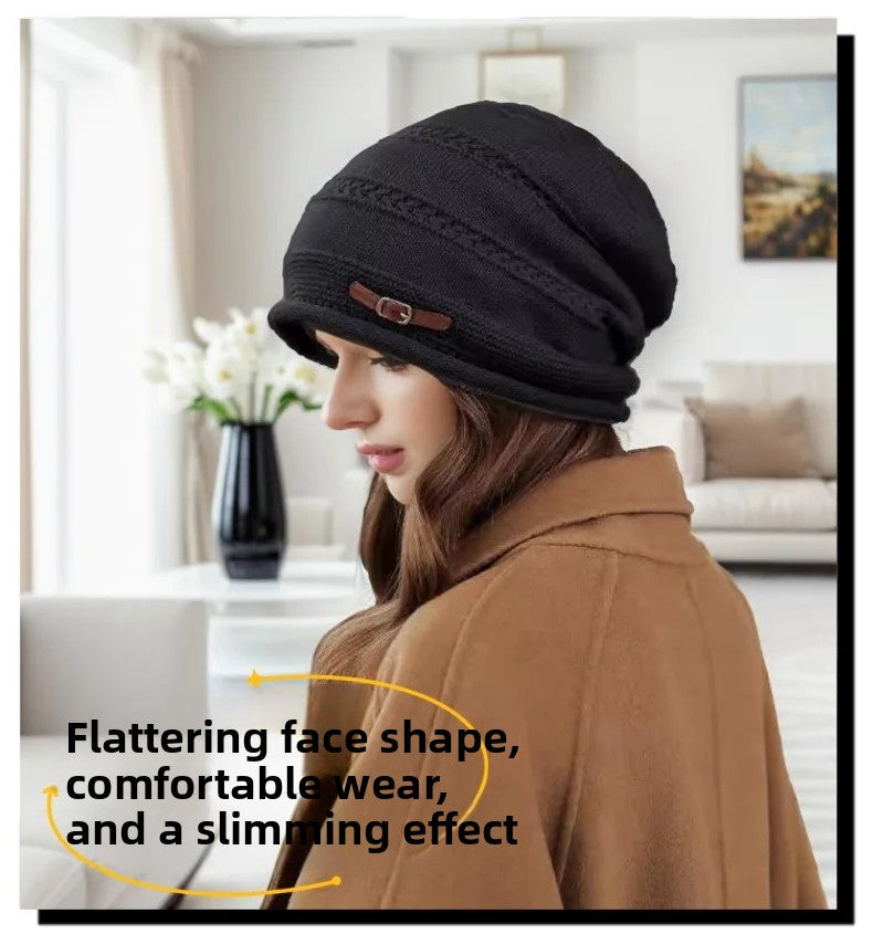 Gorro de Malha Feminino Quentinho — Forro de Pelúcias, Confortável e Estiloso para o Inverno