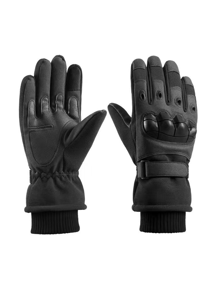 Luva Tática Térmica Impermeável para Motociclista — Forro Polar, Dedo Inteiro e Proteção Corta-vento
