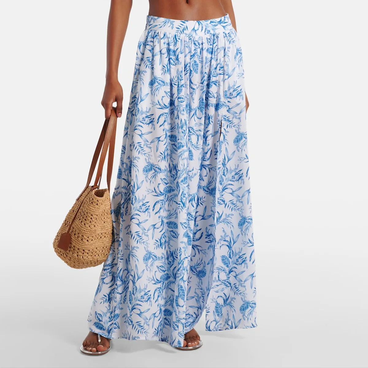 Maiô Floral Azul Elegante de Uma Peça — Estilo e Conforto para Mulheres