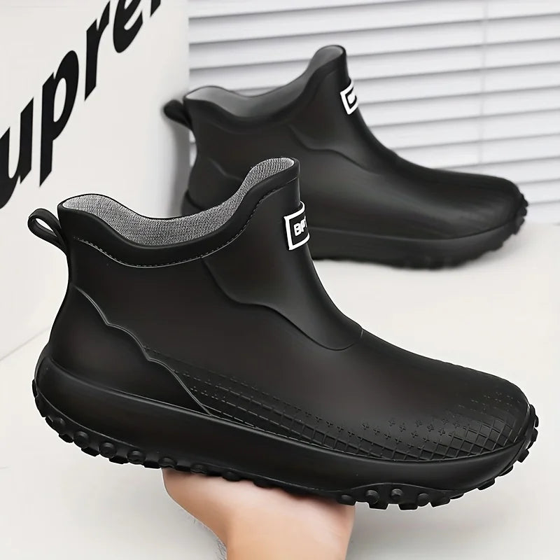 Botas de Chuva Unissex Impermeáveis Cano Curto Antiderrapantes de Borracha Leves para Jardim e Trabalho com Forro Removível para Uso Externo