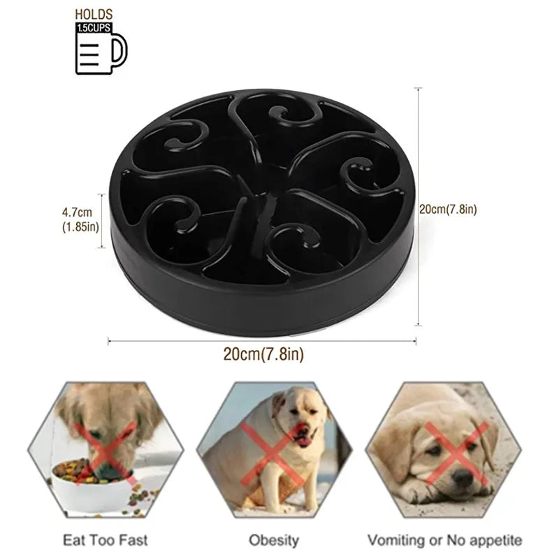Tigela de Alimentação Lenta para Cães — Antiderrapante, Anti-Gulpe, Ecológica em 10 Cores