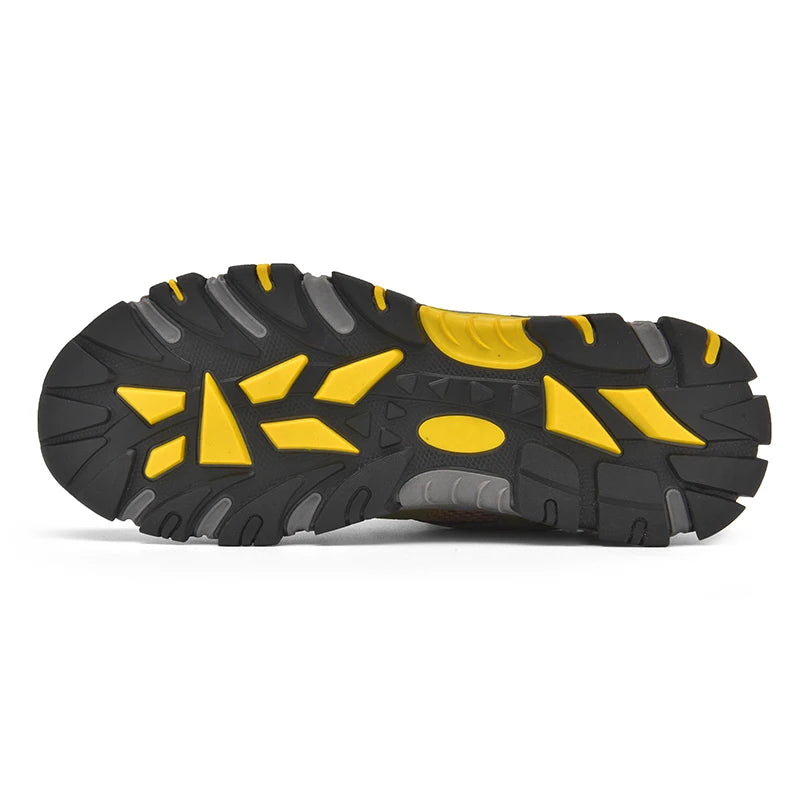 Sapatos de caminhada masculinos malha respirável esportes único sapatos verão ao ar livre resistente ao desgaste caminhadas e caça sapatos esportivos táticos