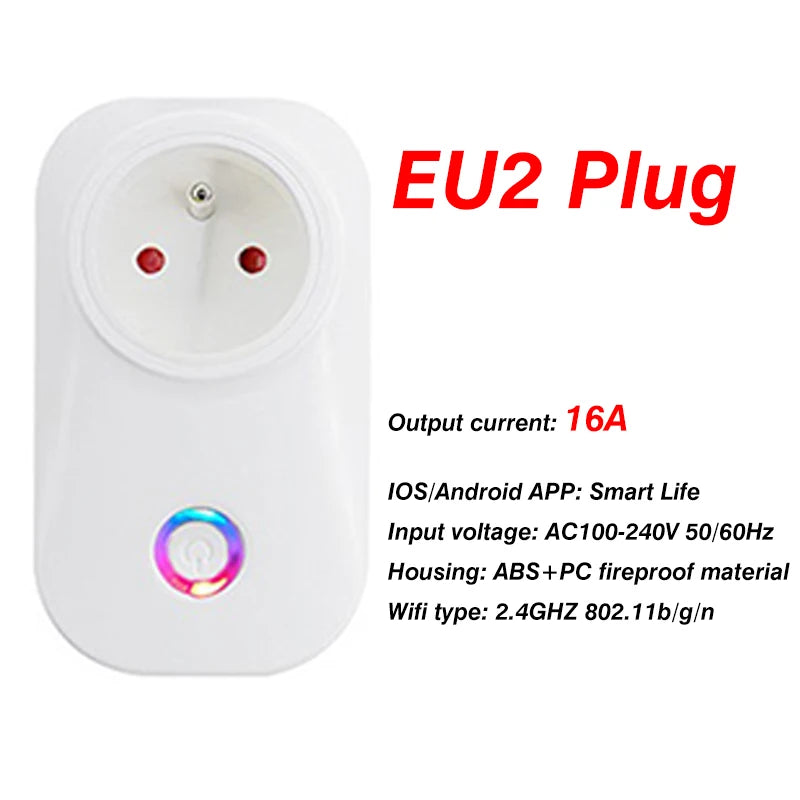 Tomada Inteligente Wi-Fi com Medidor de Energia — 10A/16A, App Tuya/Smart Life, Compativel Alexa e Google