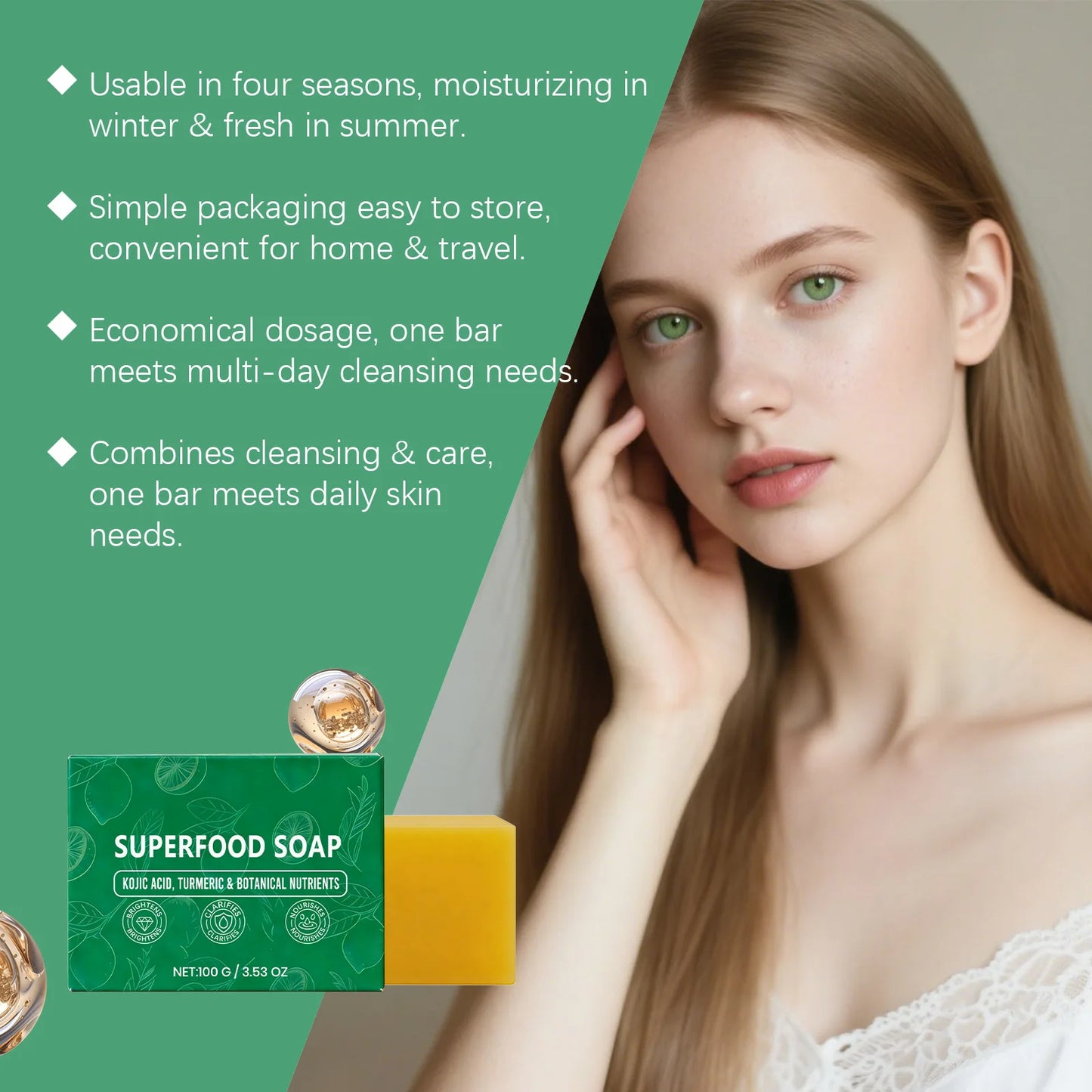 Sabonete Facial Natural com Oleo Essencial — Limpeza Profunda, Anti-Acne, Controle de Oleosidade, 100g