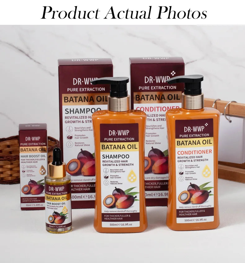 Kit Shampoo e Condicionador Batana Oil 500ml — Hidratante, Suavizante e Anti-Frizz para Cabelos