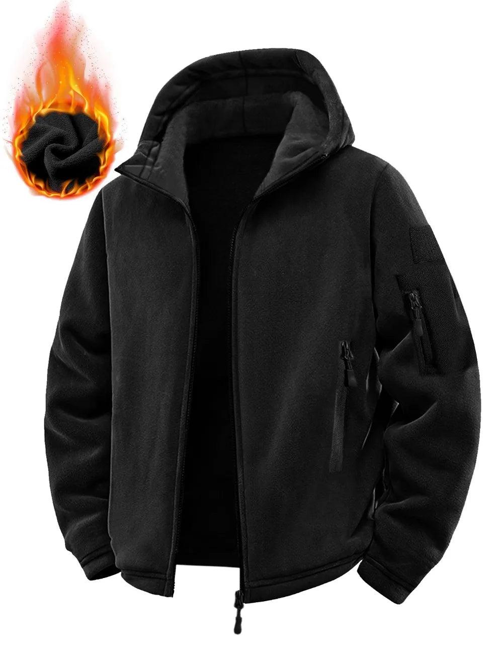 Jaqueta tática masculina outono inverno engrossado quente com capuz casacos esportes ao ar livre completo zip up hoodies caminhadas outwear