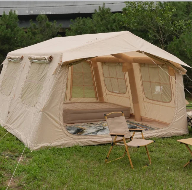 Airo: Barraca de Glamping Impermeável e à Prova de Vento (Índice 3000mm), Cáqui, Abertura Automática Rápida, 4 Estações, Cabana Oxford - Lançamento Quente!