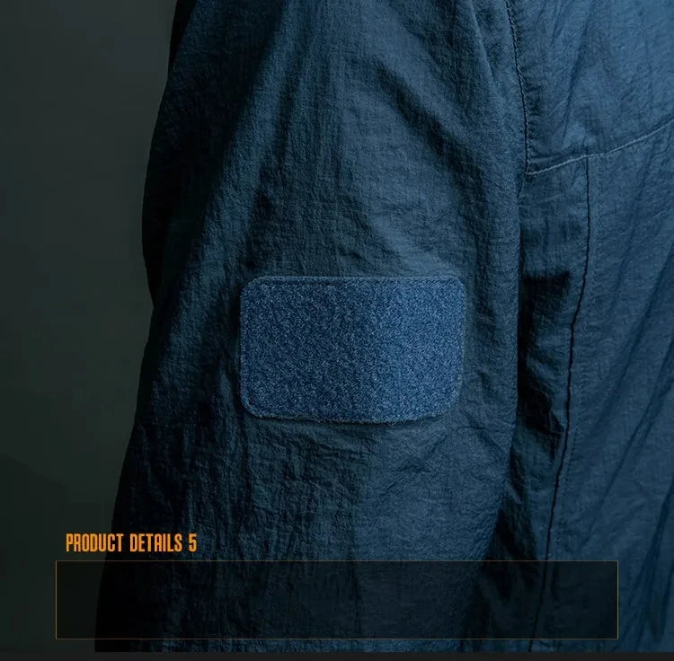 Jaqueta tática leve à prova d'água masculina, verão respirável, fina, com capuz, capa de chuva, caça, portátil, corta-vento, jaquetas de pele