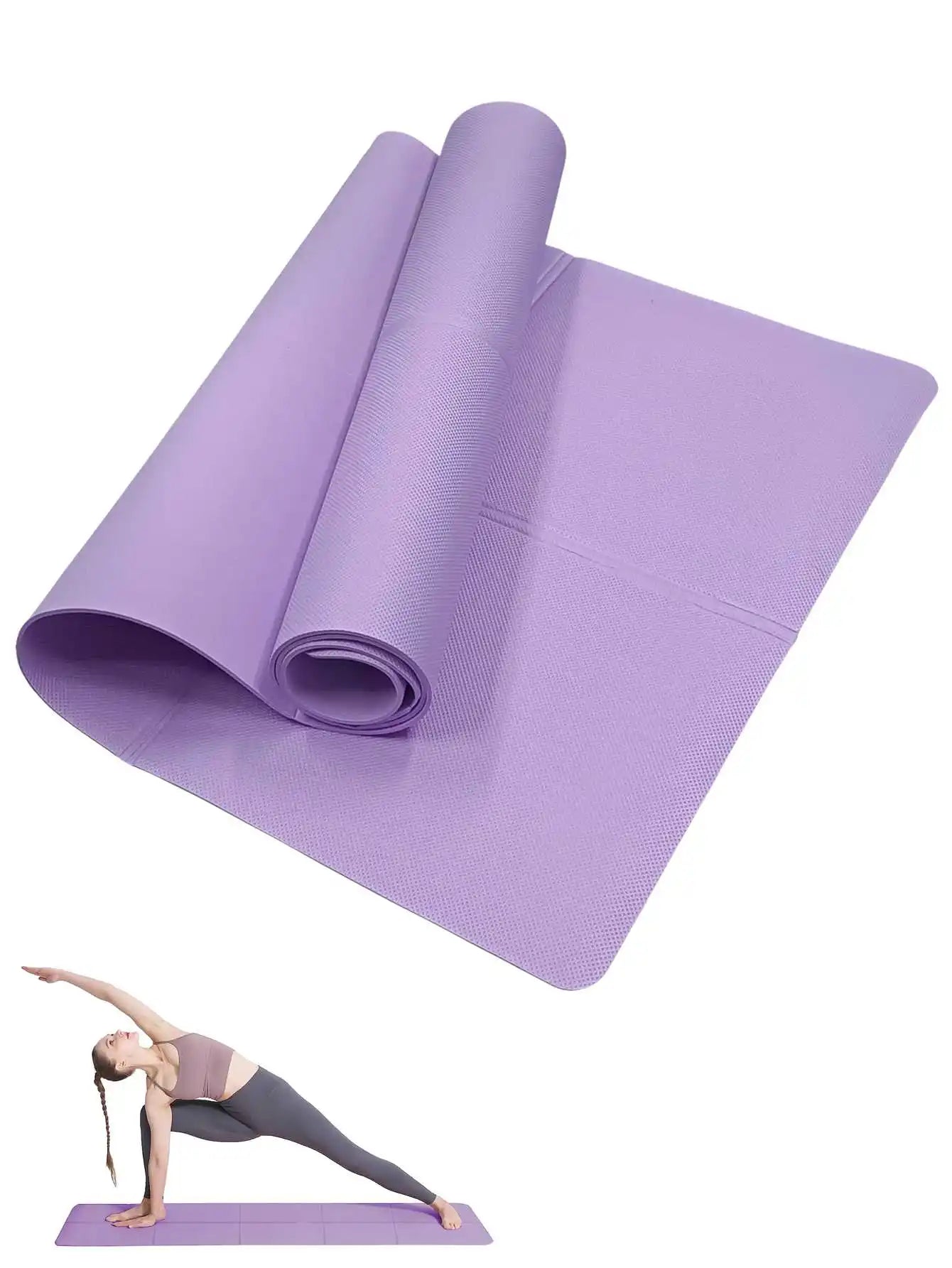 Tapete de Yoga e Pilates Antiderrapante — EVA 173x61cm em 3 Espessuras e 6 Cores