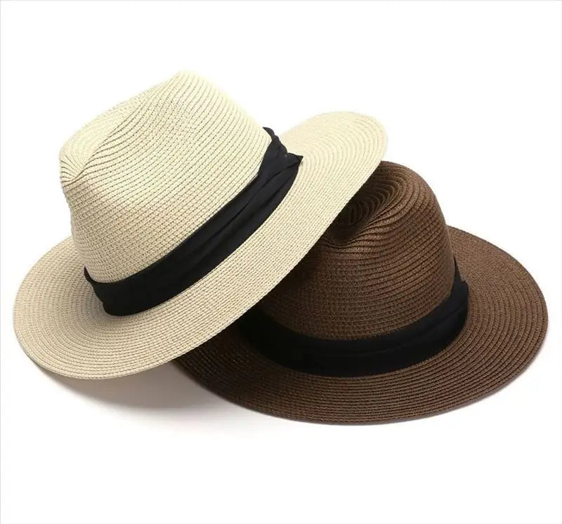 Chapéu Fedora Panamá Premium de Palha 54-62cm Dobrável Unissex Proteção UV para Viagens de Verão