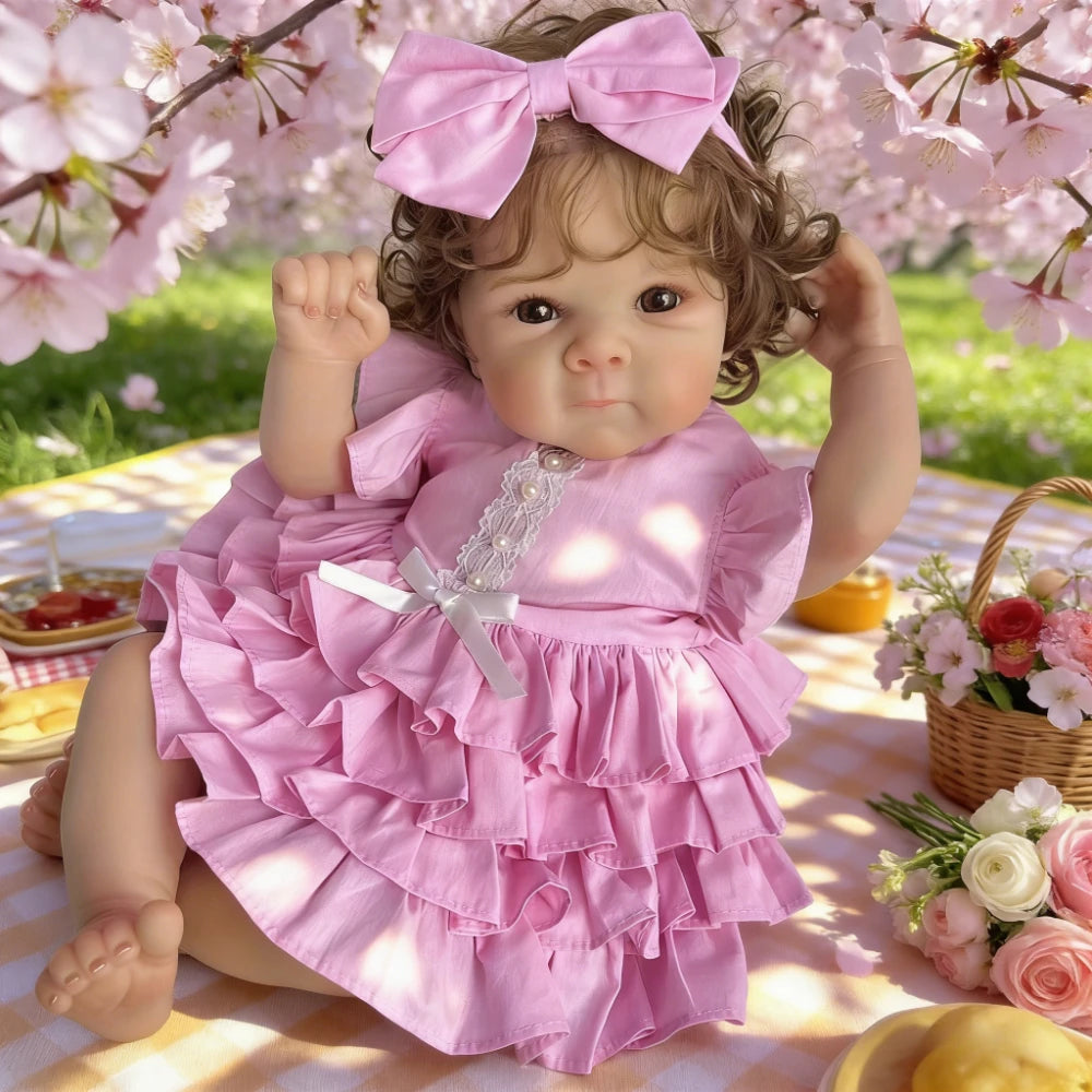 Boneca Reborn AONPENG 45cm Elegante — Corpo Completo de Vinil, Realista e Irresistível para Presente