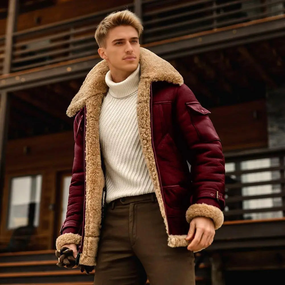 Jaqueta de Lã Vintage Masculina Quentinha — Estilo Casual e Conforto para o Inverno