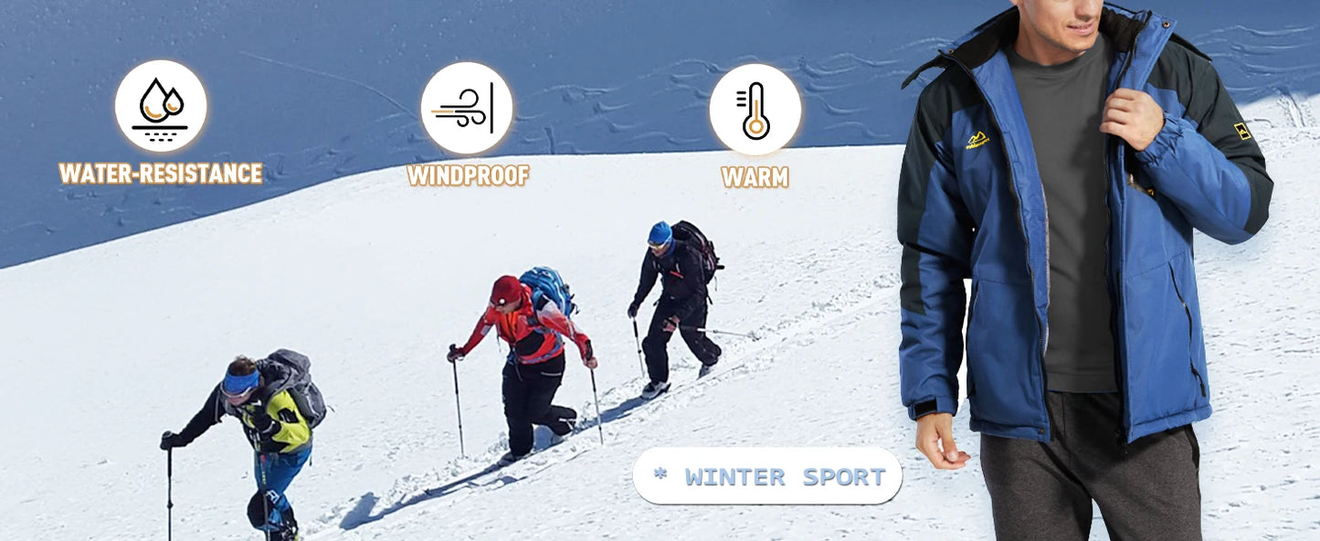 Jaqueta de Montanha Tacvasen Masculina — Quentinha, Impermeável e Corta-Vento para o Inverno