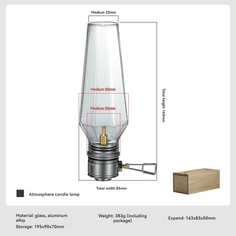 Lâmpada a Gás Sem Núcleo CAMPINGMOON T-1 para Acampamento, Lâmpada a Gás para Tenda, Lâmpada a Gás Plana para Atmosfera de Acampamento