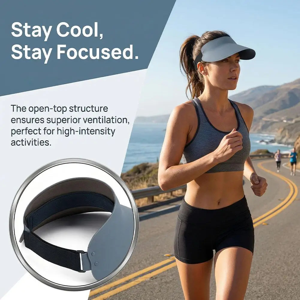 270 °   Chapéu com Visor de Sol UPF50+ com Aba Estendida, Visor Dobrável com Proteção UV, Chapéu Leve e de Secagem Rápida para Esportes ao Ar Livre