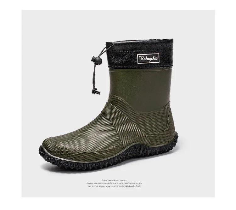 Botas de chuva curtas masculinas roupas de trabalho ao ar livre sapatos impermeáveis femininos de cano baixo leve antiderrapante botas de chuva de praia