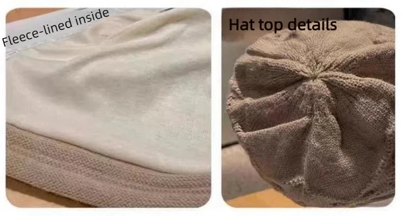 Gorro de Malha Feminino Quentinho — Forro de Pelúcias, Confortável e Estiloso para o Inverno