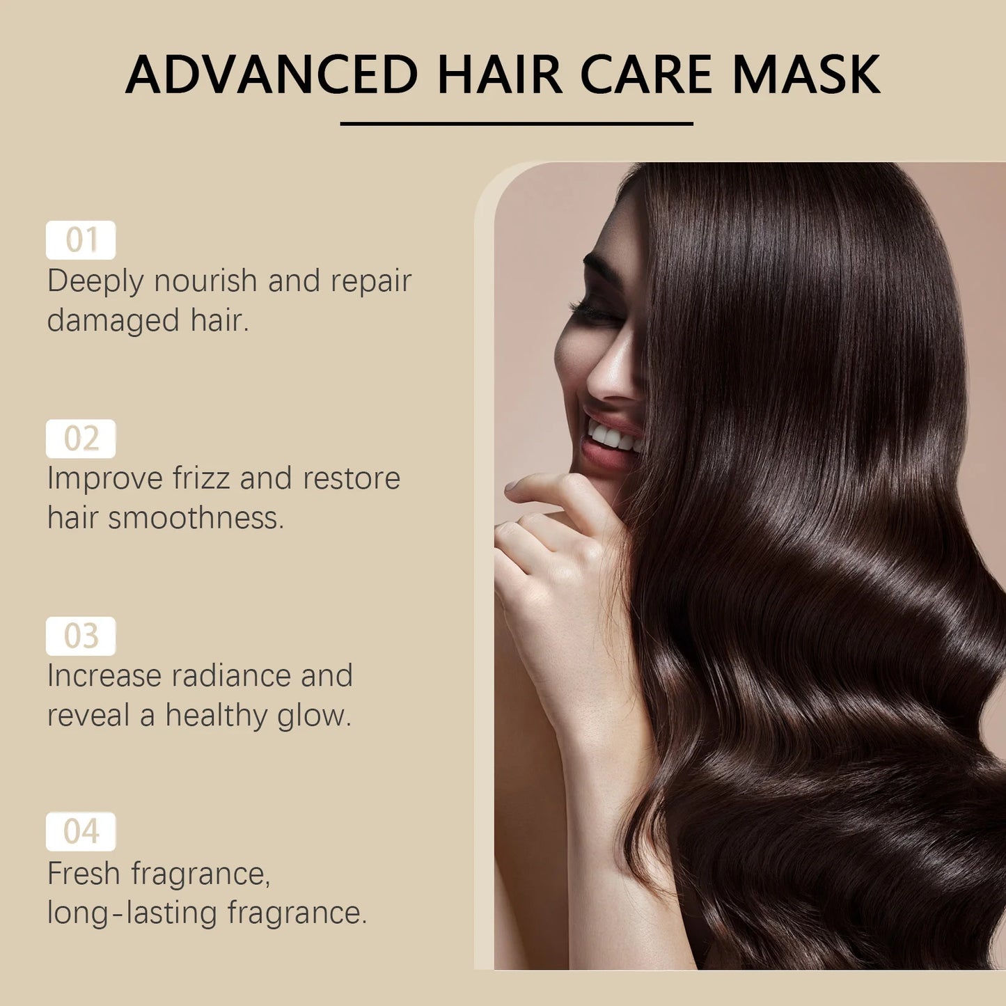 Máscara Capilar Hidratante Profunda — Anti-Frizz, Suavizante e Reparadora para Cabelos Danificados