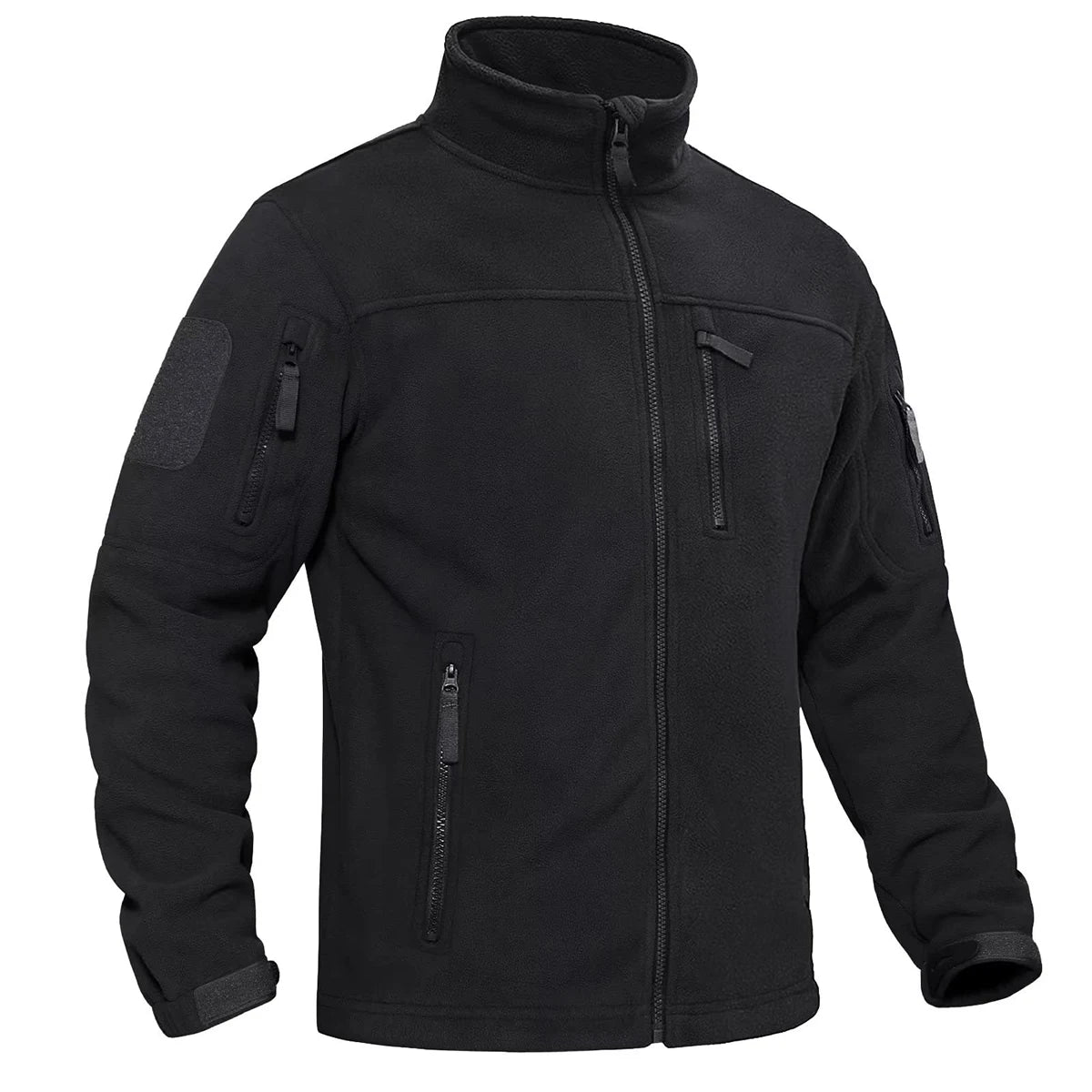 Tacvasen jaqueta de lã masculina, casaco macio e quente à prova de vento com zíper completo, vários bolsos com zíper, caminhadas, trabalho ao ar livre, corta-vento