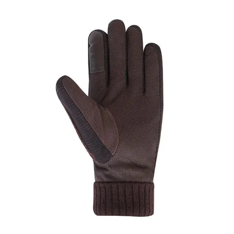 Luvas Inverno Ciclismo Motocicleta Windproof isolamento frio quente couro Touch Screen Anti-Slip pilha grossa dos homens