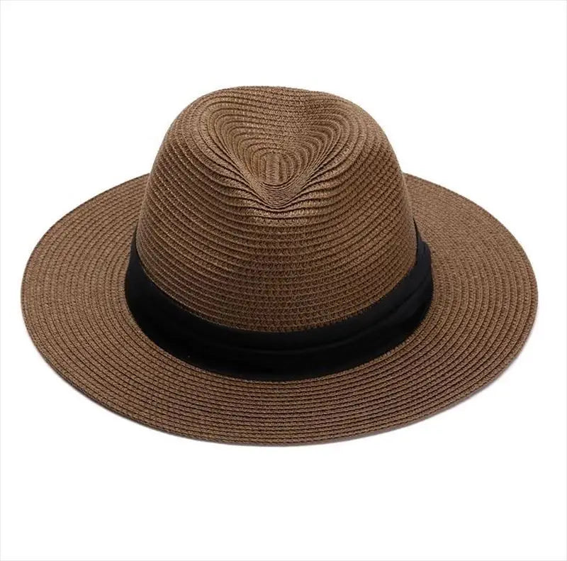 Chapéu Fedora Panamá Premium de Palha 54-62cm Dobrável Unissex Proteção UV para Viagens de Verão