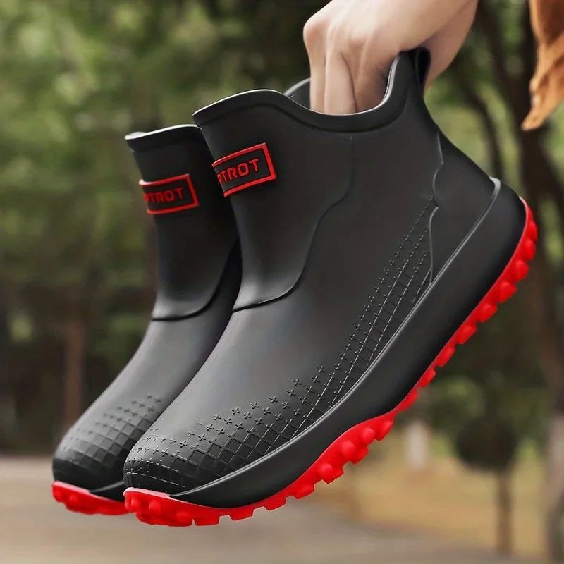 Botas de Chuva Unissex Impermeáveis Cano Curto Antiderrapantes de Borracha Leves para Jardim e Trabalho com Forro Removível para Uso Externo