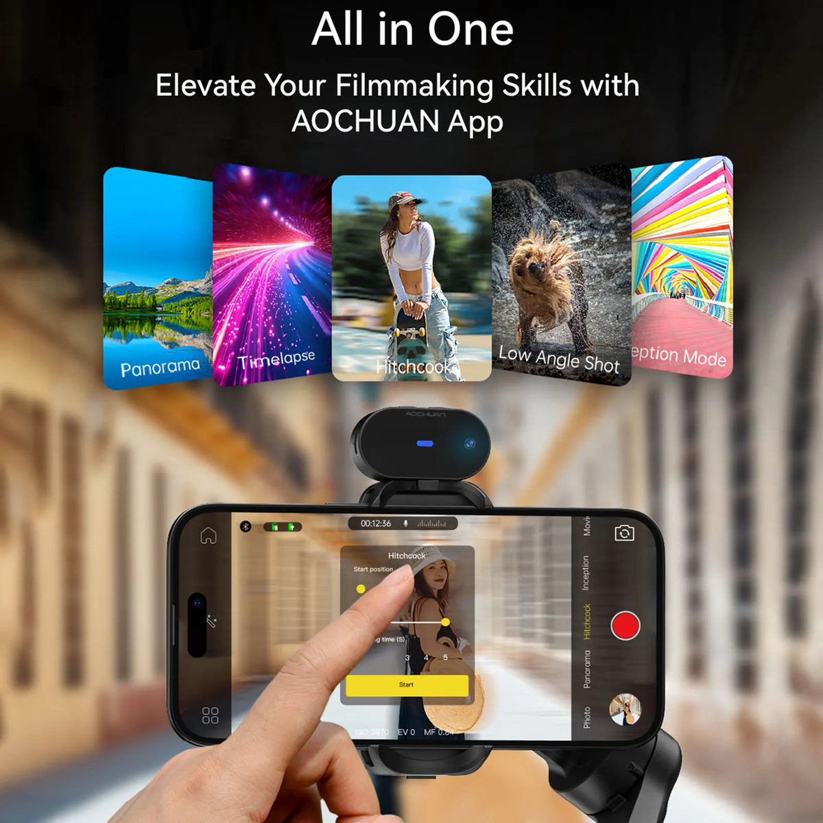 Estabilizador Gimbal 3 Eixos com Rastreamento Facial — iPhone e Android