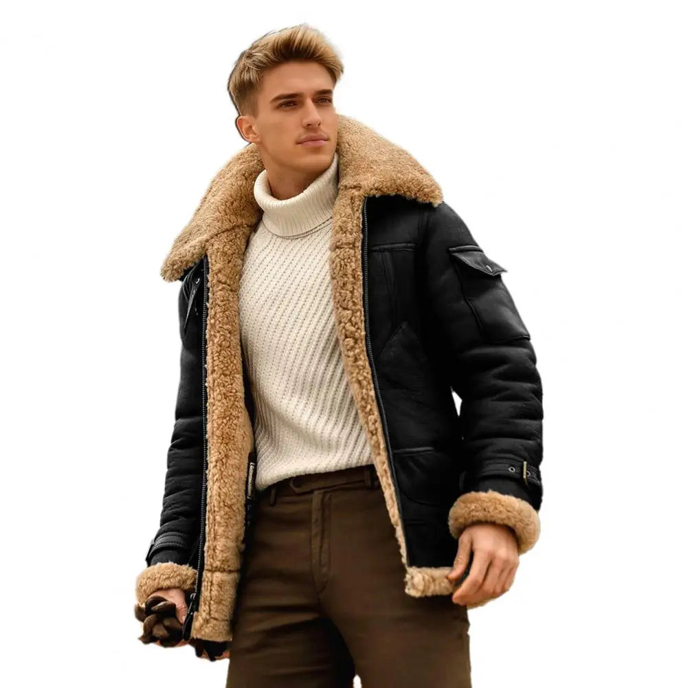 Jaqueta de Lã Vintage Masculina Quentinha — Estilo Casual e Conforto para o Inverno
