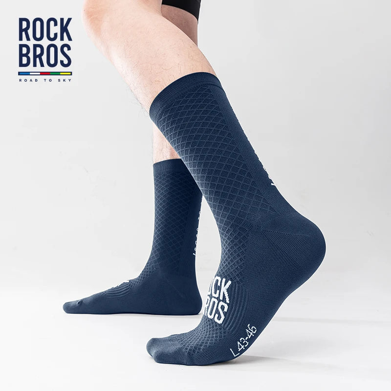 Meias esportivas ROCKBROS ROAD TO SKY, respiráveis, para ciclismo de estrada e MTB, alta elasticidade, absorção de impacto, um par de meias para bicicleta