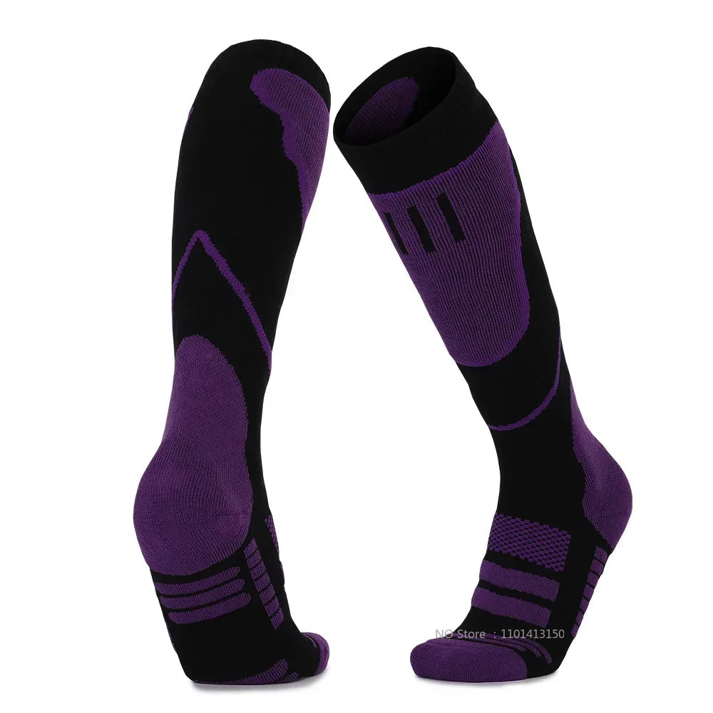 Meia Merino Wool Compressão Longa Quentinha — Térmica para Ski, Trilha, Snowboard e Esportes de Inverno