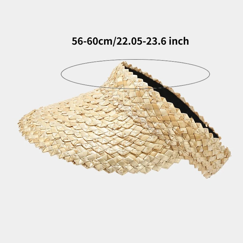 1 unidade de chapéus e viseiras de sol para mulheres, chapéu de praia para férias ao ar livre, proteção solar, chapéus de praia para viagem, feitos à mão, proteção solar