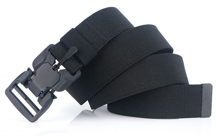 Cinto tático militar masculino, fivela magnética de liberação rápida, exército, caça ao ar livre, multifuncional, lona, cinto de cintura de nylon