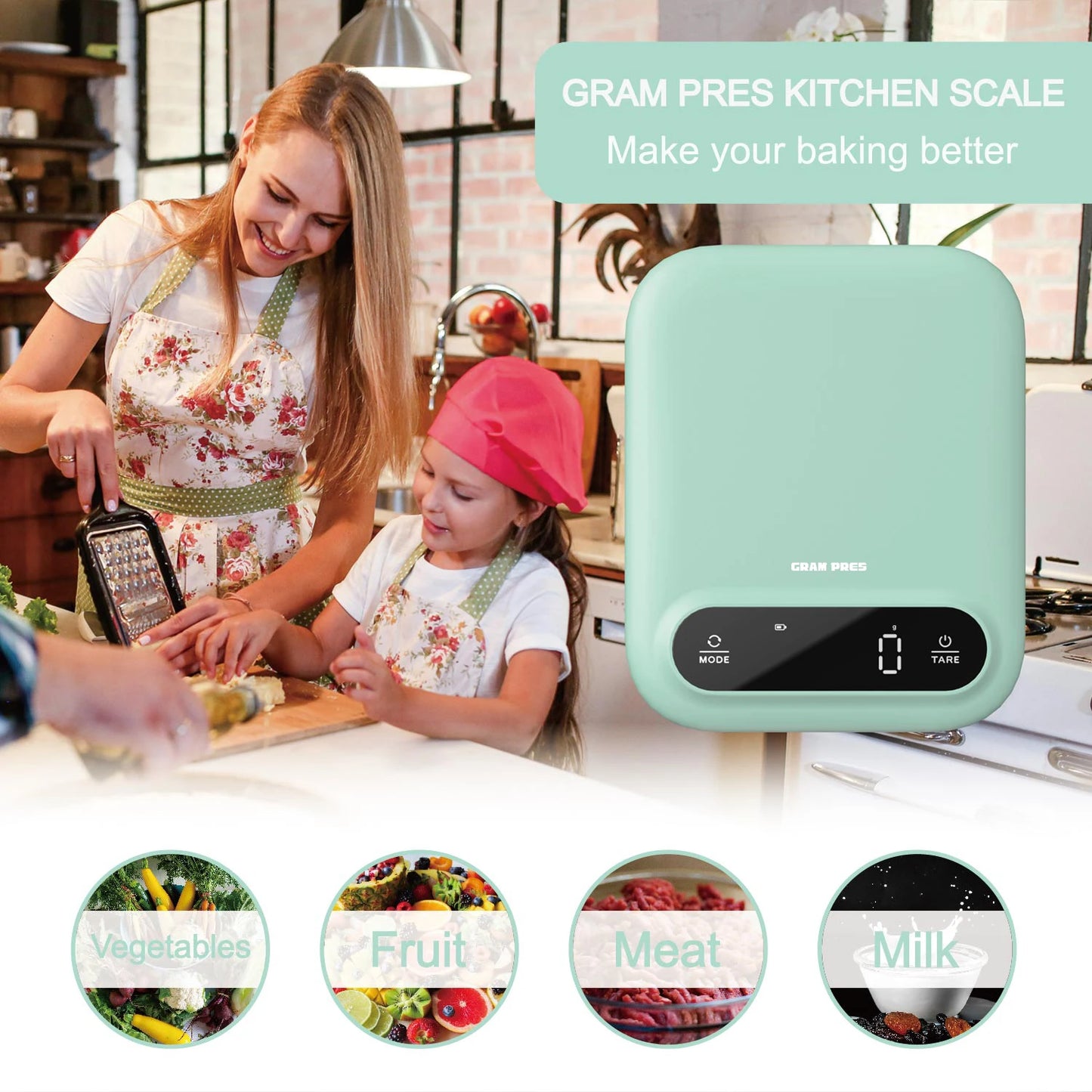 Balança Digital de Cozinha Profissional — Precisao 1g, Display LED, Funcao Tara, 7 Unidades