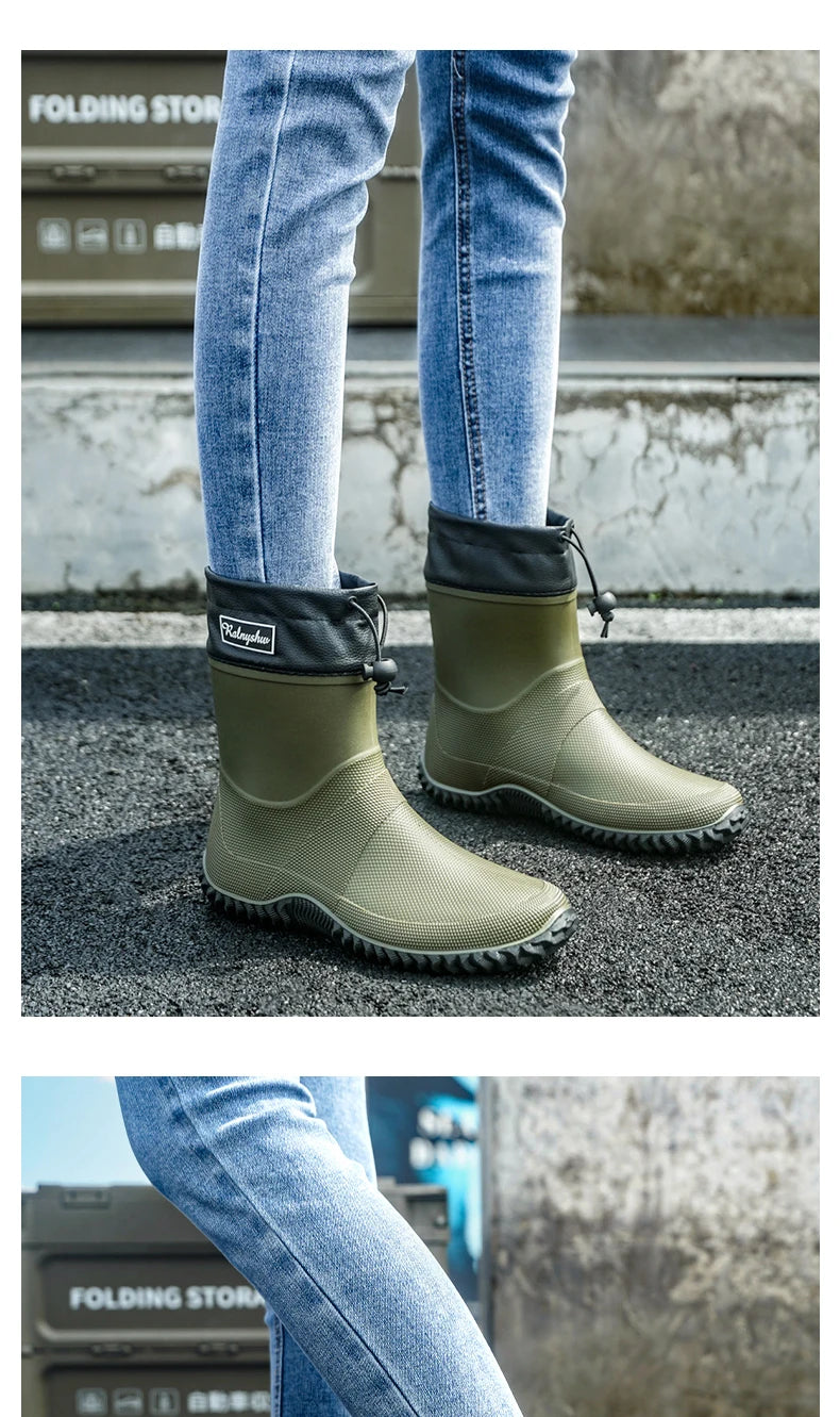 Botas de Chuva Curtas Impermeáveis — Leves, Antiderrapantes e Estilosas para o Dia a Dia