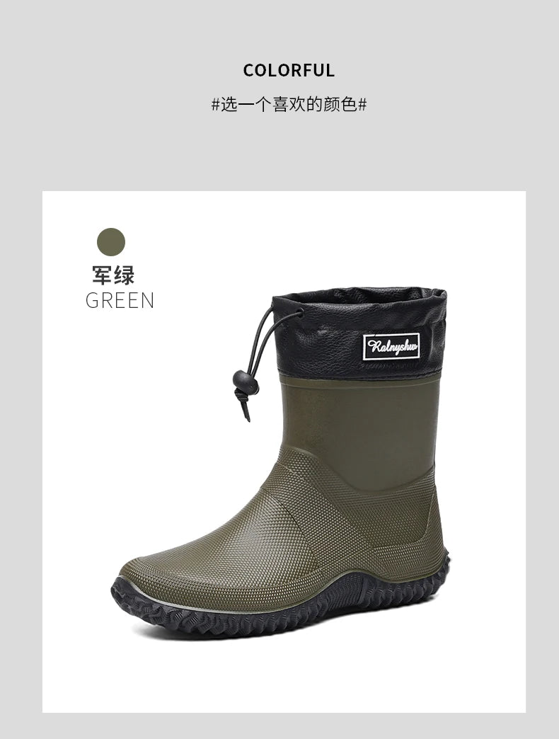 Botas de Chuva Curtas Impermeáveis — Leves, Antiderrapantes e Estilosas para o Dia a Dia