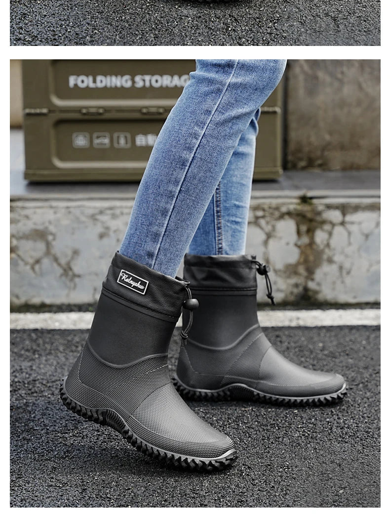 Botas de Chuva Curtas Impermeáveis — Leves, Antiderrapantes e Estilosas para o Dia a Dia