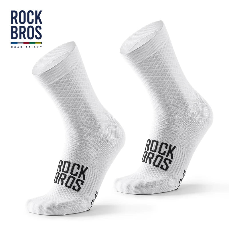 Meias esportivas ROCKBROS ROAD TO SKY, respiráveis, para ciclismo de estrada e MTB, alta elasticidade, absorção de impacto, um par de meias para bicicleta