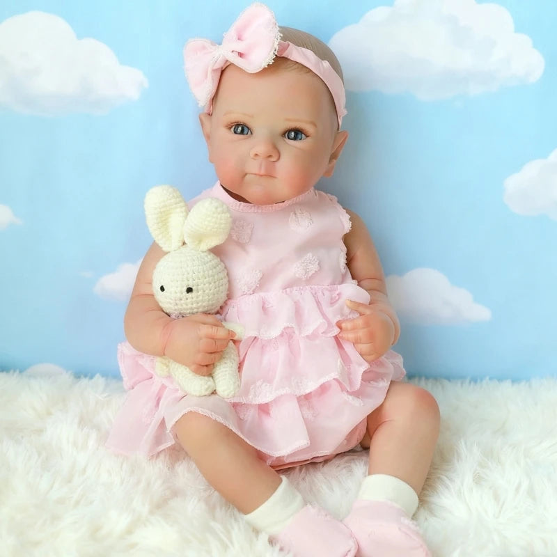 Boneca Reborn Realista Encantadora — Rosto Adorável, Segura para Brincar e Fácil de Limpar